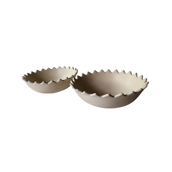OPALHOUSE Jungalow Tan Stoneware Pointed Sun 7" Salad Bowl Set of 2 - Picture 1 of 7